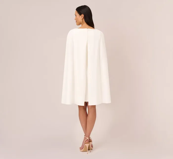 Adrianna Papell Structured Cape Sheath Dress In Ivory Ivory Women Little White Dresses Adrianna Papell Structured Cape Sheath Dress In Ivory Ivory Women Little White Dresses