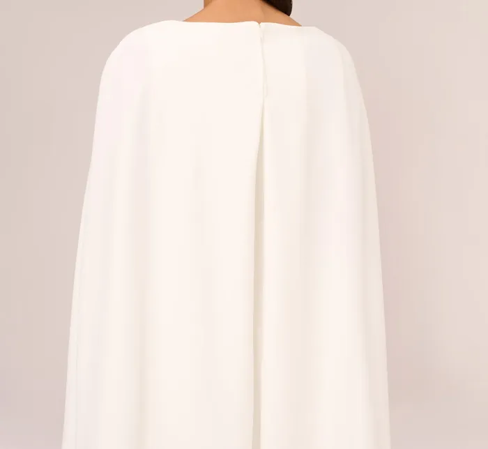 Adrianna Papell Structured Cape Sheath Dress In Ivory Ivory Women Little White Dresses Adrianna Papell Structured Cape Sheath Dress In Ivory Ivory Women Little White Dresses