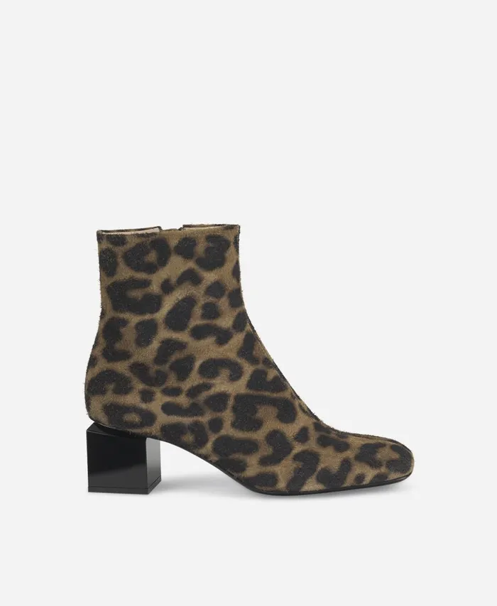 AGL Animalier Ankle Boot With Cubeshaped Heel Leopard Classic Angie Pure Women Booties