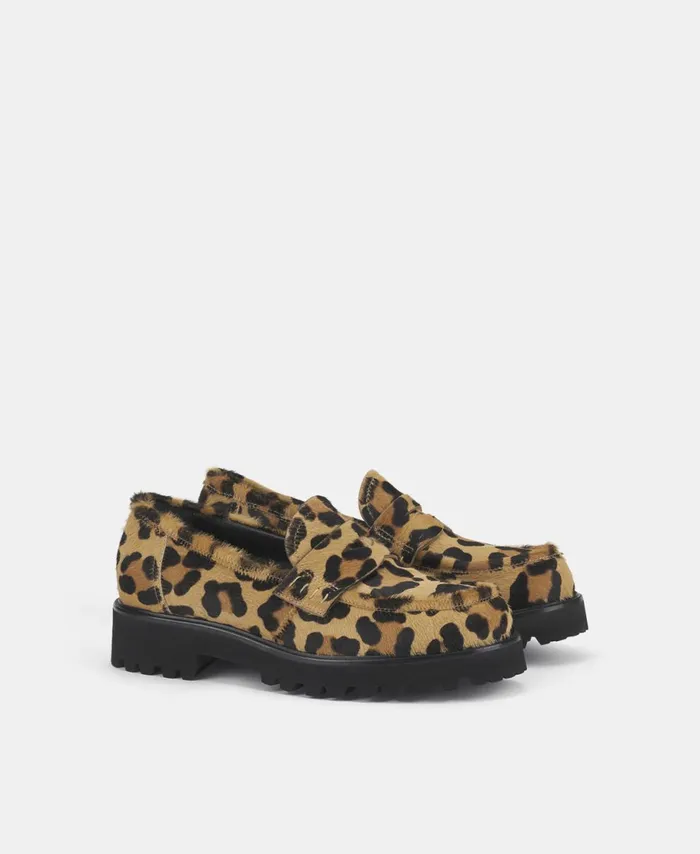 AGL Animalier Moccasin With Chunky Sole Leopard Classic Goldie Women Flats