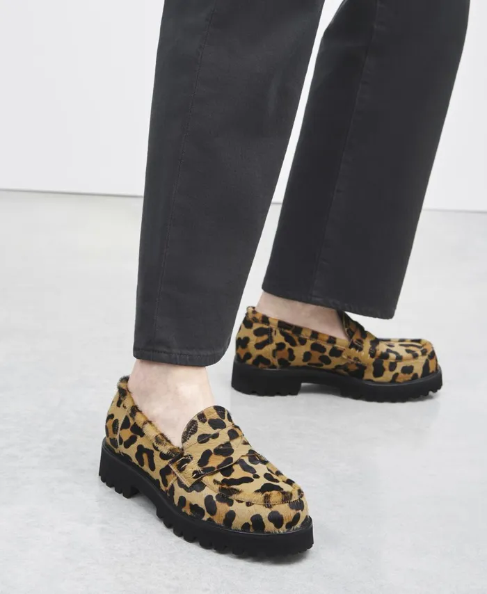 AGL Animalier Moccasin With Chunky Sole Leopard Classic Goldie Women Flats
