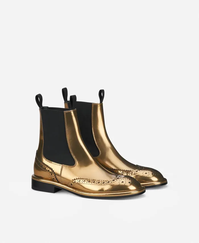 AGL Ankle Boot With Elastic Gold Alison Beat Women Booties
