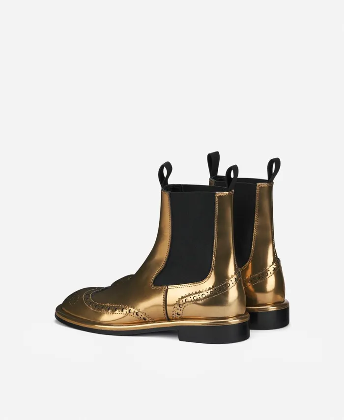 AGL Ankle Boot With Elastic Gold Alison Beat Women Booties