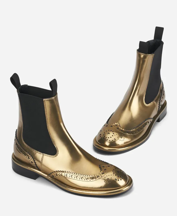AGL Ankle Boot With Elastic Gold Alison Beat Women Booties