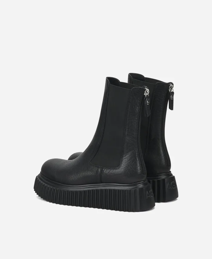 AGL Ankle Boot With Elastic Side Gussets Black Vladimira Women Booties