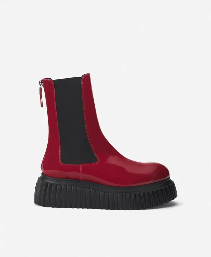 AGL Ankle Boot With Elastic Side Gussets Red Vladimira Women Booties