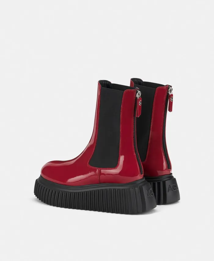 AGL Ankle Boot With Elastic Side Gussets Red Vladimira Women Booties