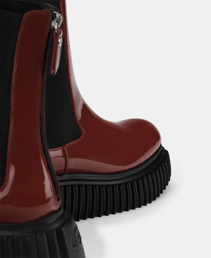 AGL Ankle Boot With Elastic Side Gussets Red Vladimira Women Booties