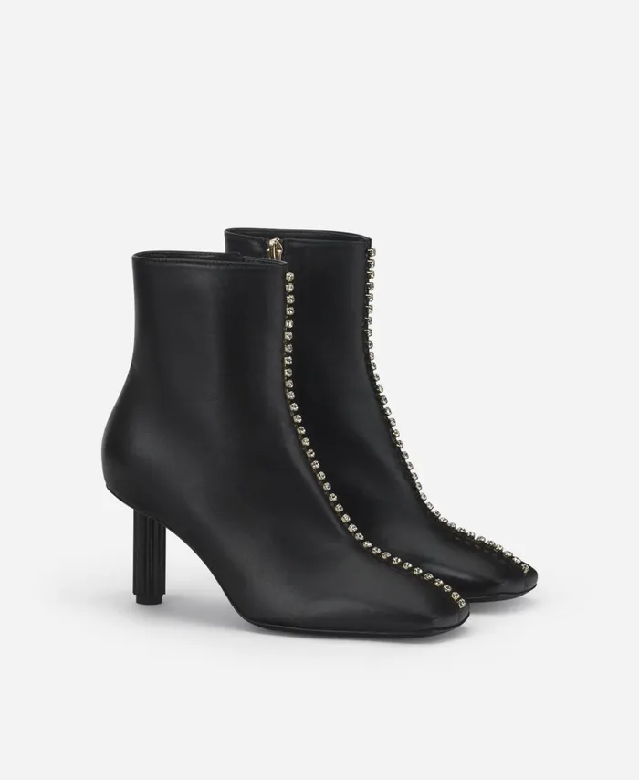 AGL Ankle Boot With Rhinestones Black Dorica Q Strass Women Booties