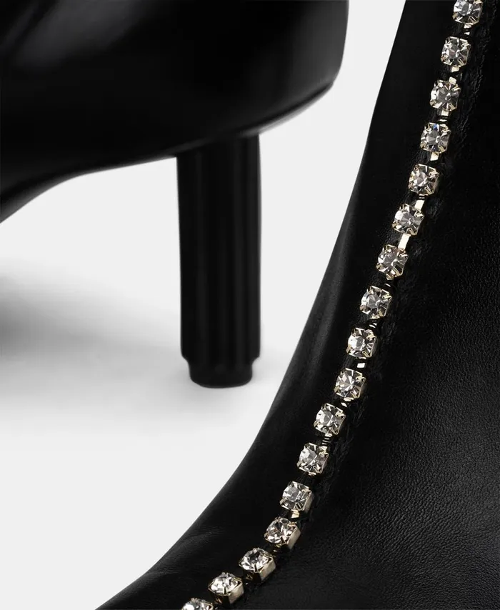 AGL Ankle Boot With Rhinestones Black Dorica Q Strass Women Booties