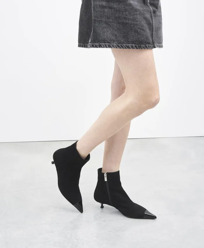 AGL Ankle Boot With Toe Cap Black Lenor Bootie Bi Women Booties