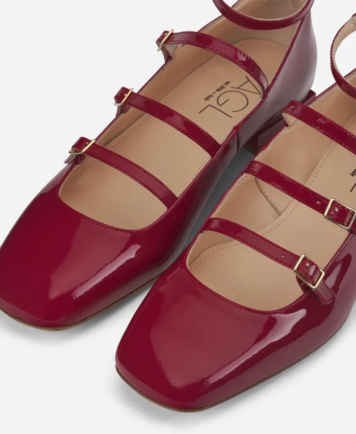 AGL Ballet Flat With Straps Red Angie L Straps Women Ballet Flats