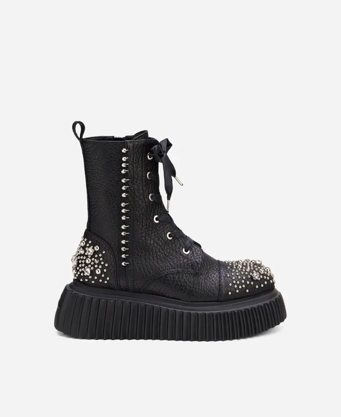 AGL Bootie With Crystals Black IGGY CRYSTAL Women Booties