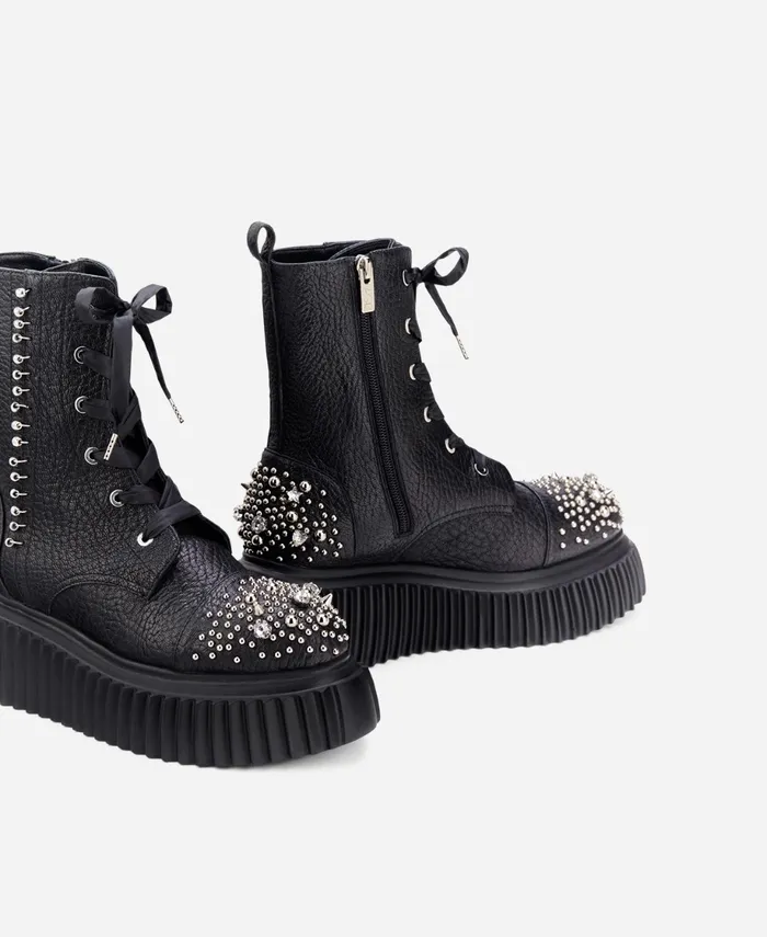 AGL Bootie With Crystals Black IGGY CRYSTAL Women Booties