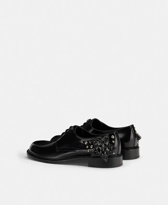 AGL Laceup With Star Black Sabine Star Women Flats