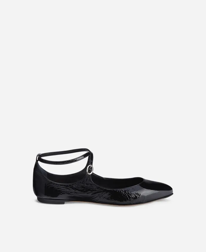 AGL Leather Ballet Flat Black Softy Ballet Women Flats