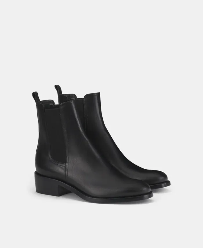 AGL Leather Beatle Boot Black Georgia Beat Women Booties