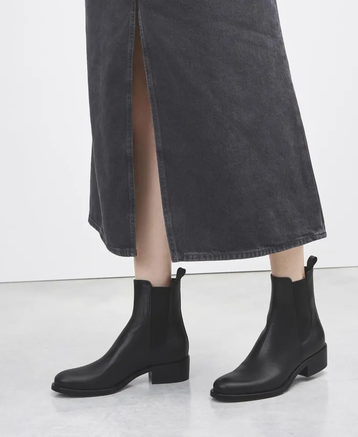 AGL Leather Beatle Boot Black Georgia Beat Women Booties