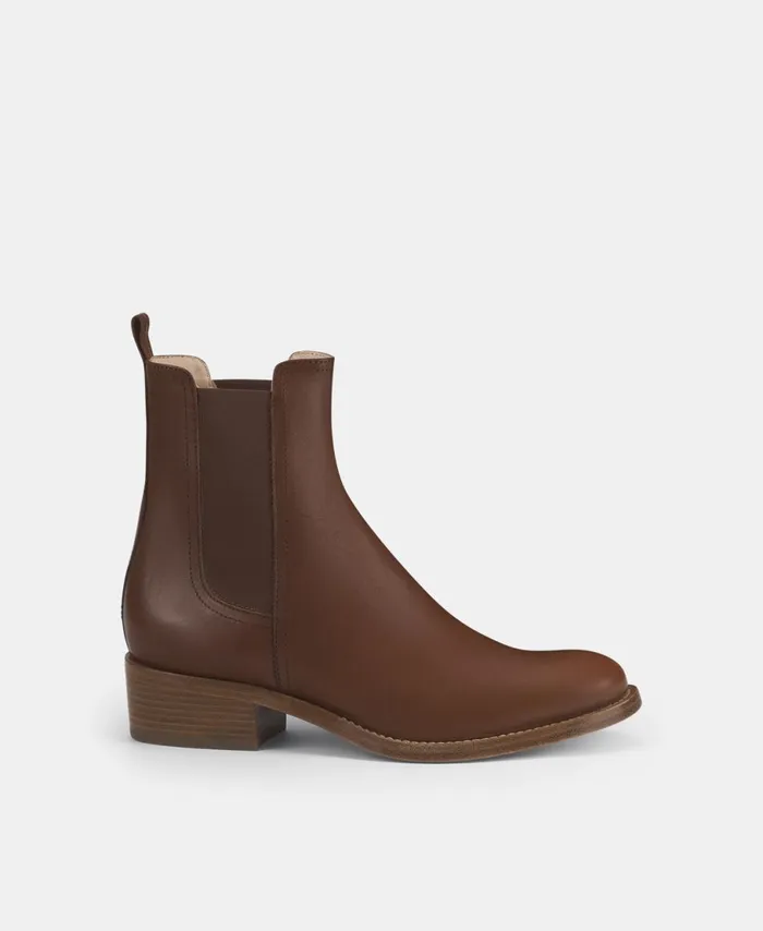 AGL Leather Beatle Boot Cognac Georgia Beat Women Booties