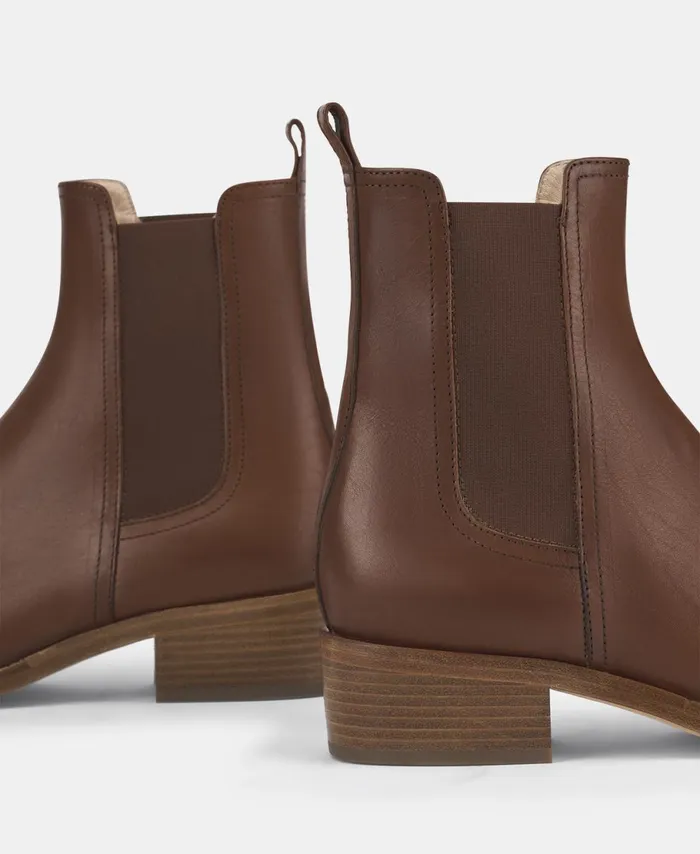 AGL Leather Beatle Boot Cognac Georgia Beat Women Booties