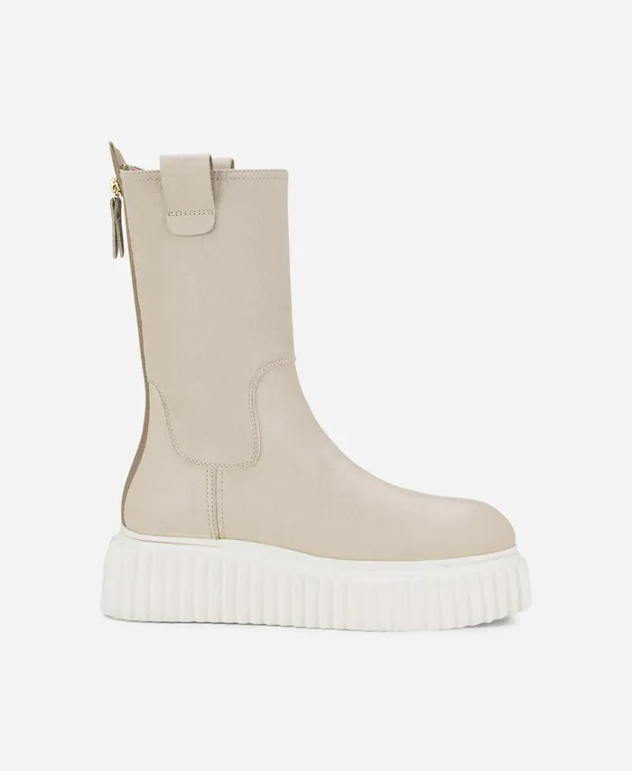 AGL Leather Boot Cream MILAGROS Women Booties