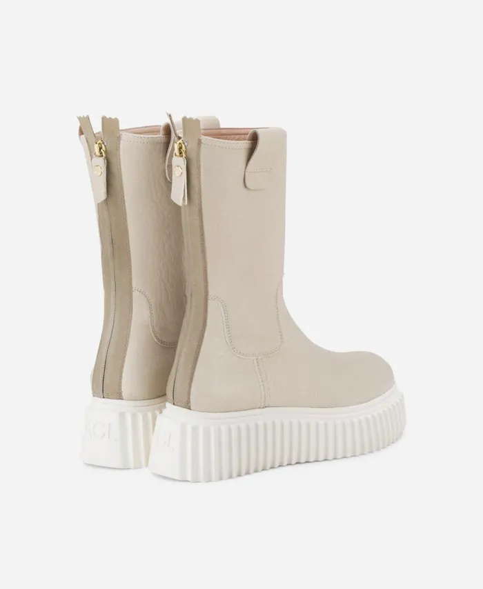 AGL Leather Boot Cream MILAGROS Women Booties