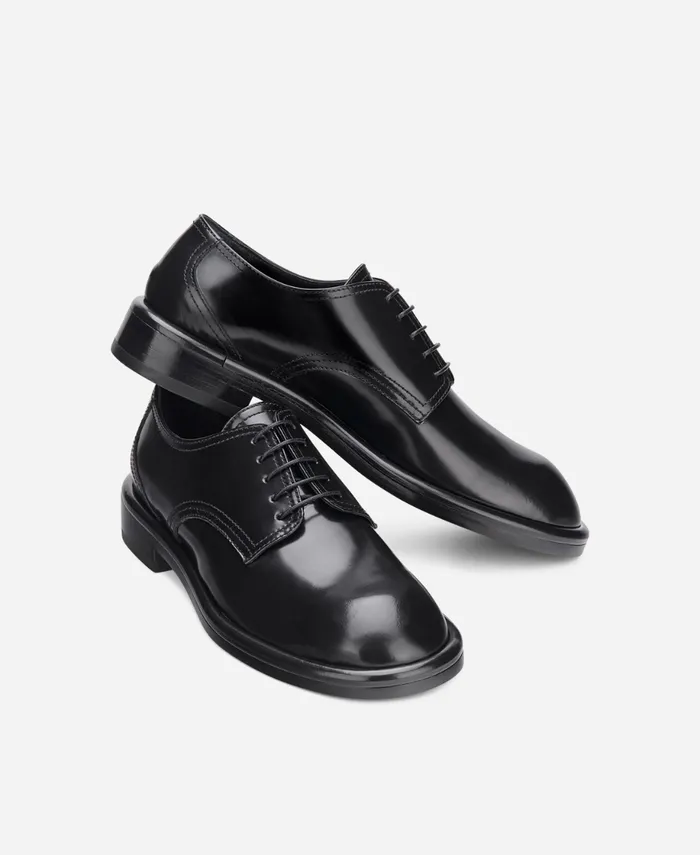 AGL Leather Laceup Black ALISON LACE UP Women Flats