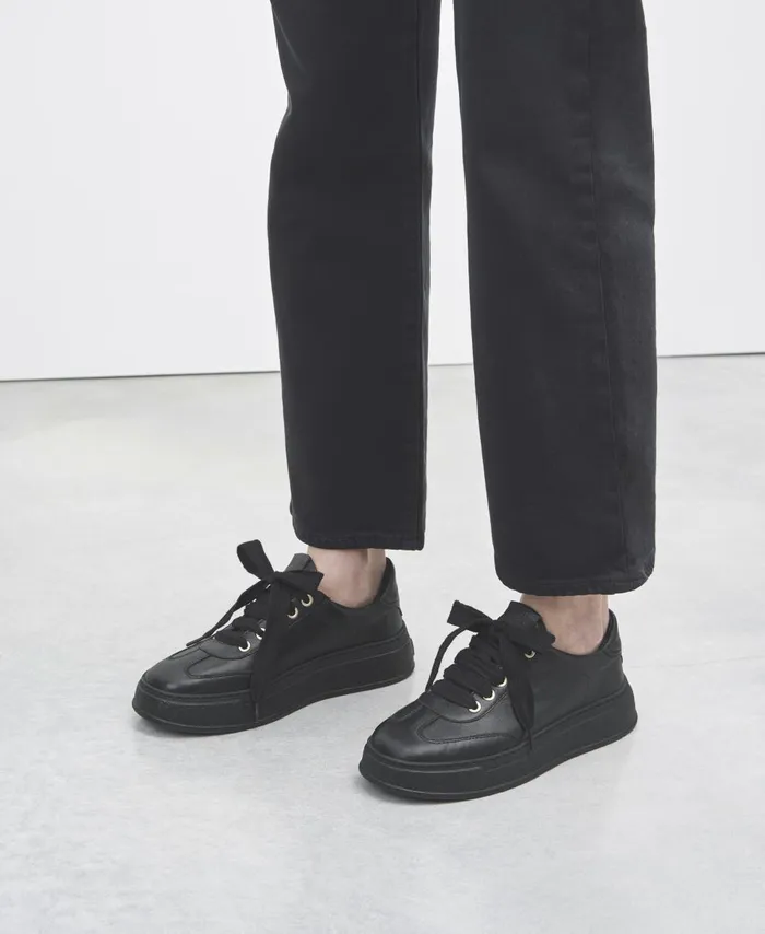 AGL Leather Sneaker Black Giuly Shoes Women Sneakers