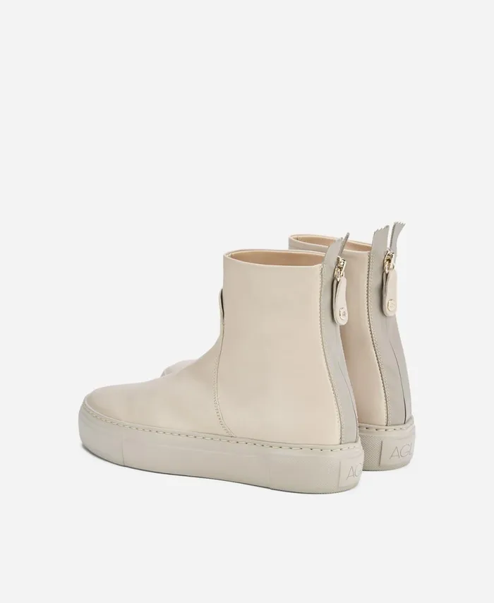 AGL Leather Sneaker Boot Cream MEGHAN BOOTIE Women Sneakers