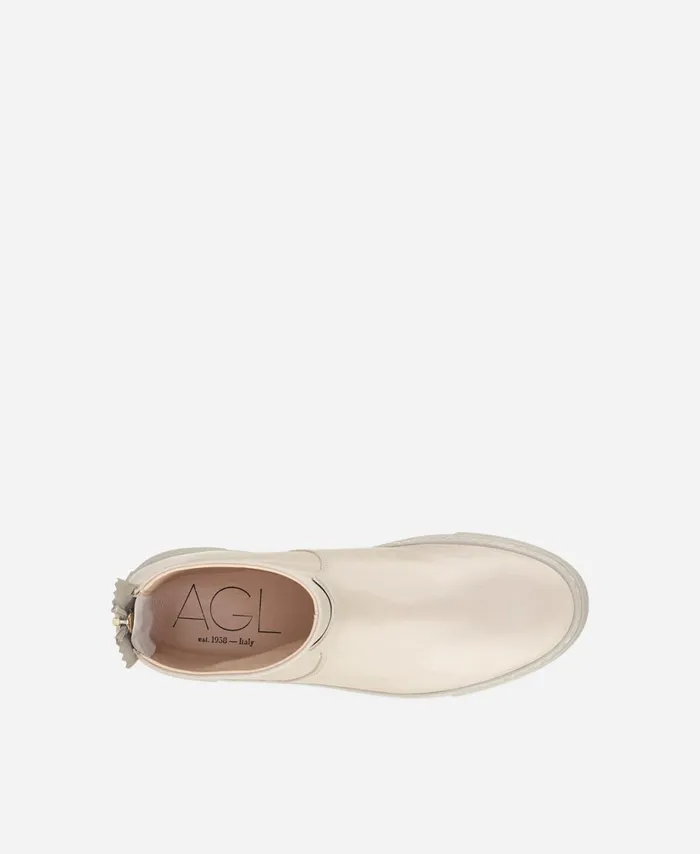 AGL Leather Sneaker Boot Cream MEGHAN BOOTIE Women Sneakers