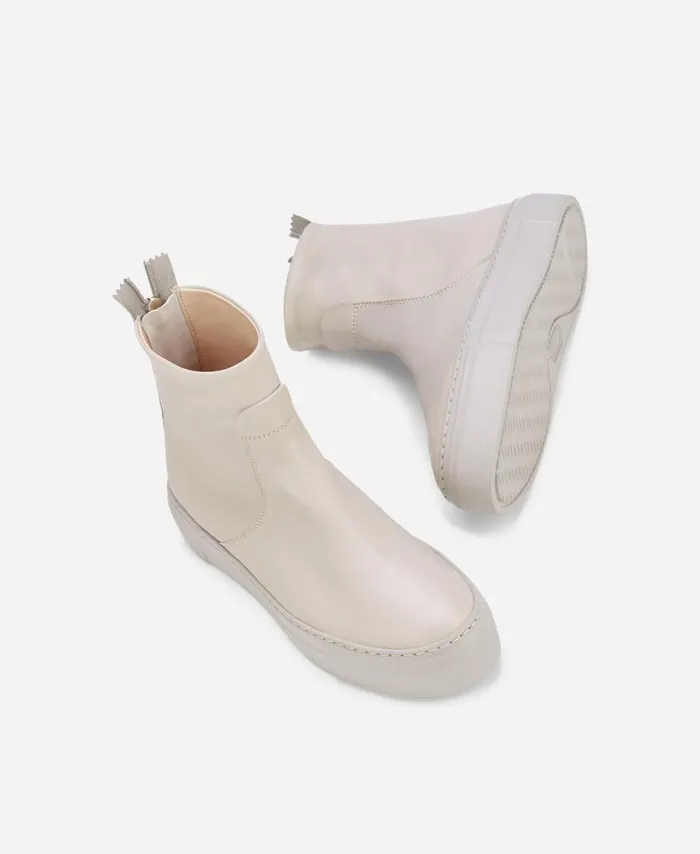 AGL Leather Sneaker Boot Cream MEGHAN BOOTIE Women Sneakers