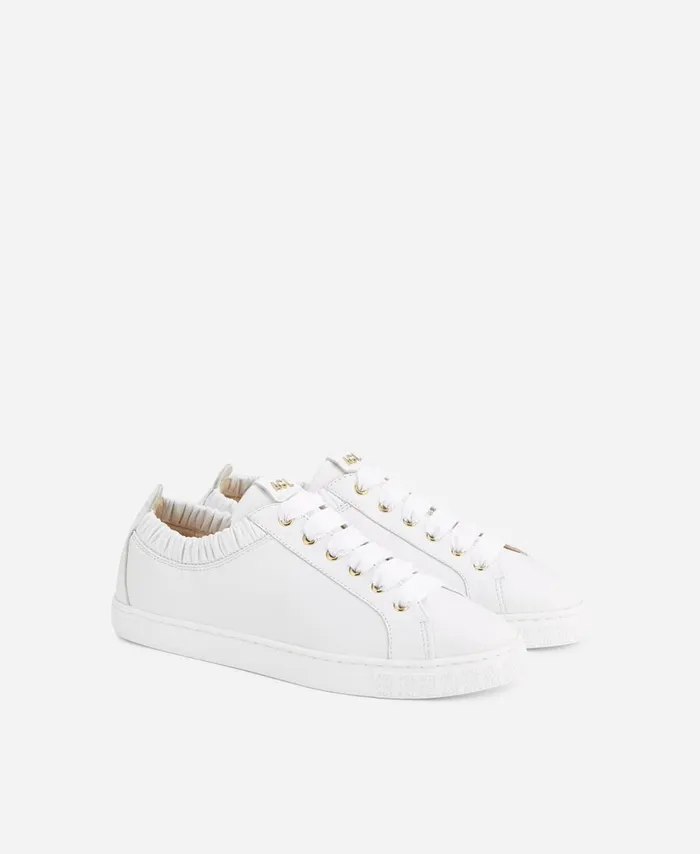 AGL Leather Sneaker With Elastic White Suzie Women Sneakers