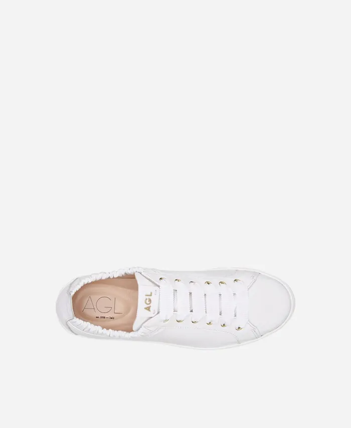AGL Leather Sneaker With Elastic White Suzie Women Sneakers
