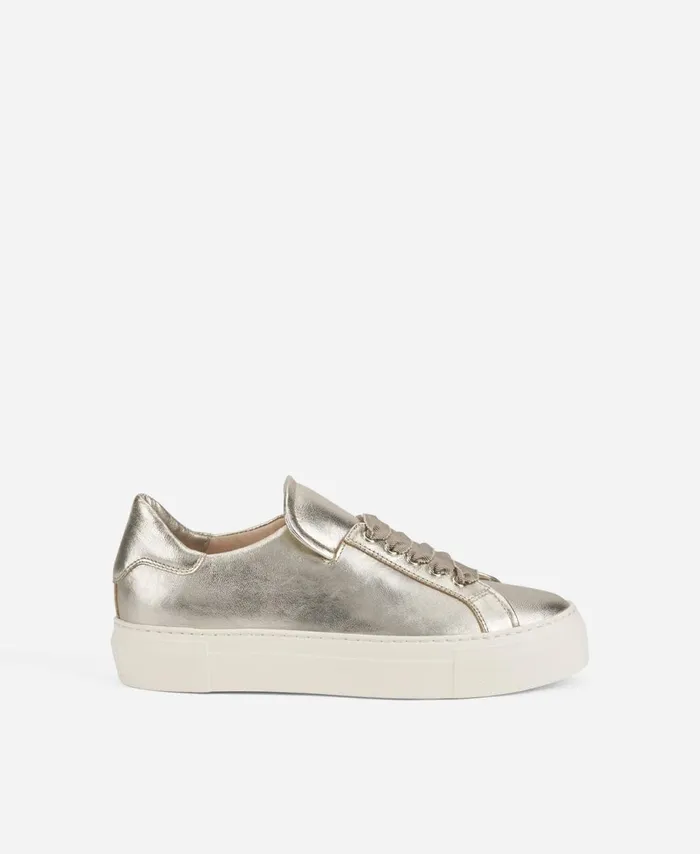AGL Metallic Leather Sneaker Platinum EDDA Women Sneakers