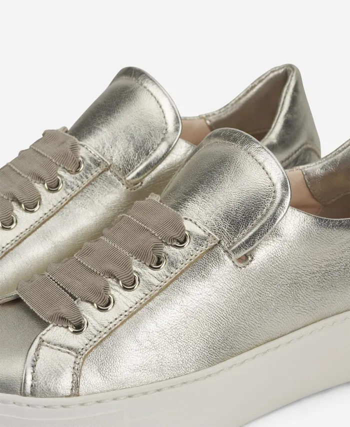 AGL Metallic Leather Sneaker Platinum EDDA Women Sneakers