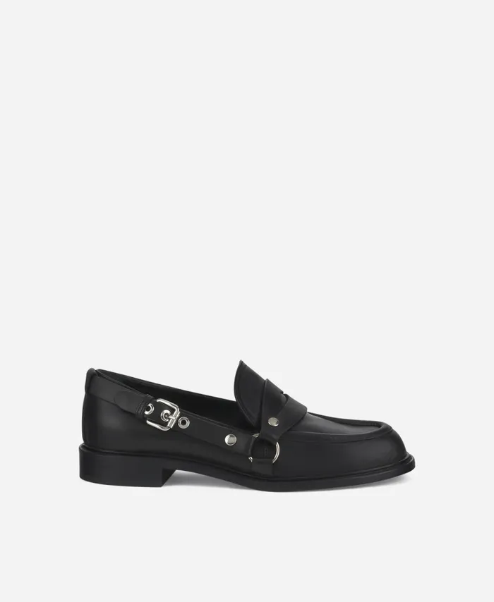 AGL Moccasin With Buckle Black Stephan Women Flats