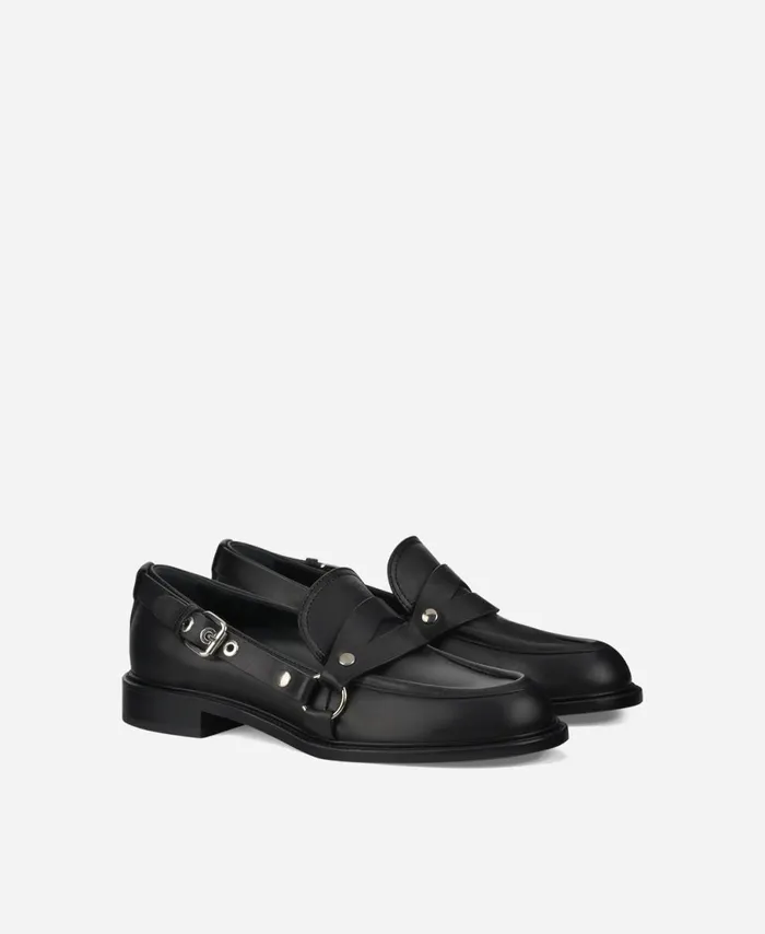 AGL Moccasin With Buckle Black Stephan Women Flats