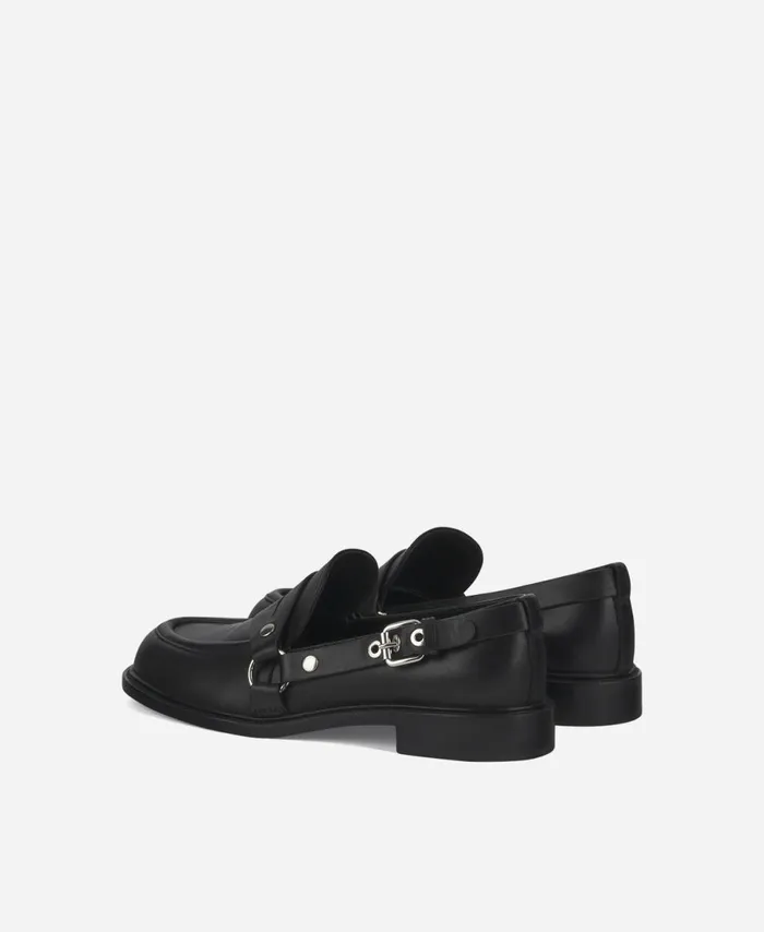 AGL Moccasin With Buckle Black Stephan Women Flats