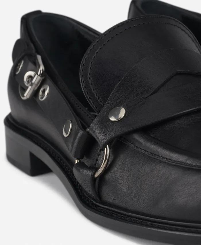 AGL Moccasin With Buckle Black Stephan Women Flats