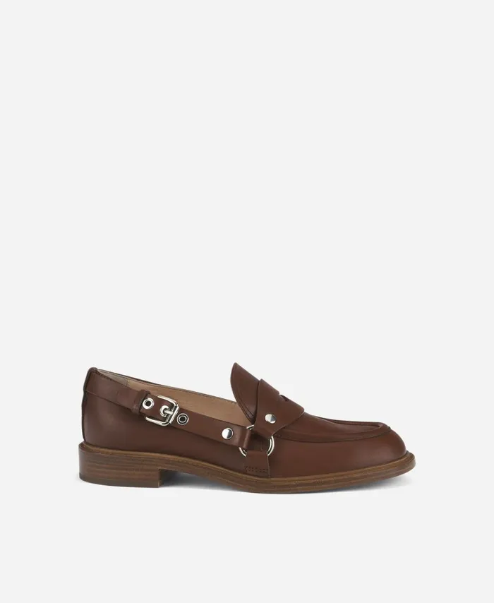AGL Moccasin With Buckle Cognac Stephan Women Flats