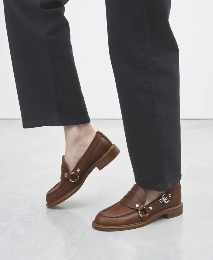 AGL Moccasin With Buckle Cognac Stephan Women Flats
