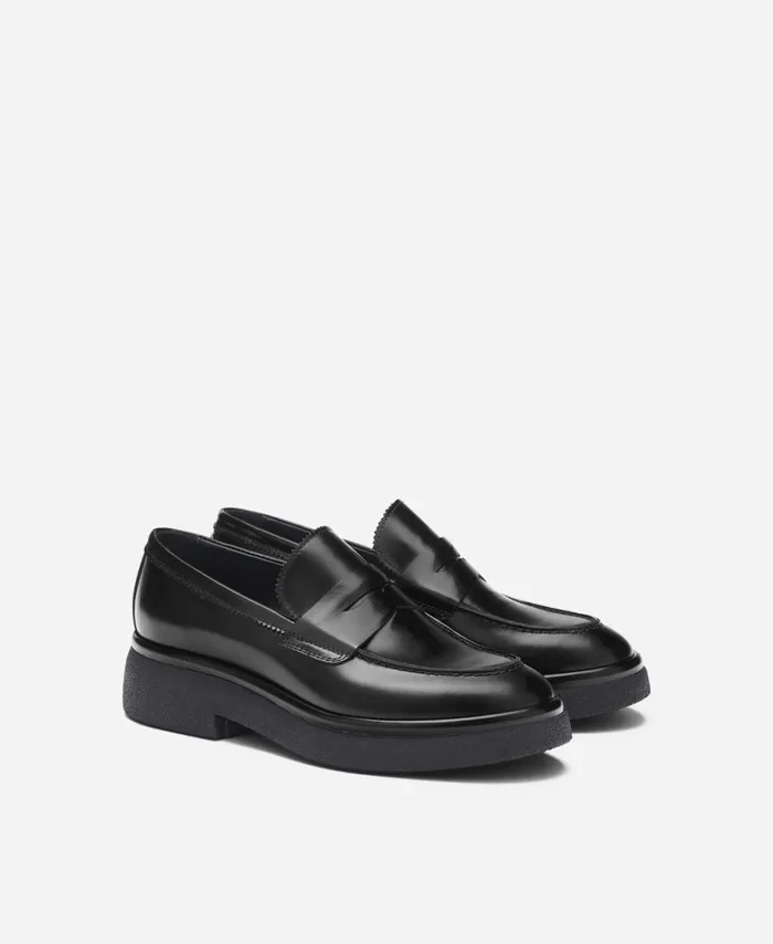 AGL Moccasin With Crepe Sole Black ALISON R MOC Women Flats