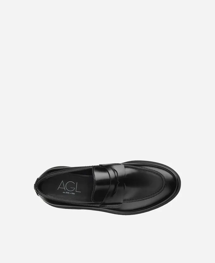 AGL Moccasin With Crepe Sole Black ALISON R MOC Women Flats