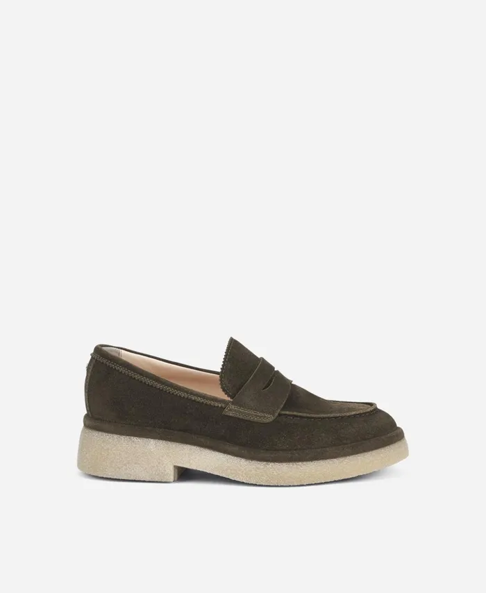 AGL Moccasin With Crepe Sole Brown Alison R Moc Women Flats