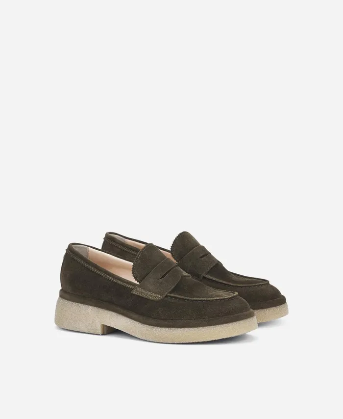 AGL Moccasin With Crepe Sole Brown Alison R Moc Women Flats