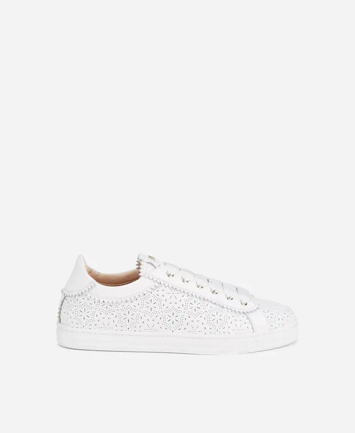AGL Perforated Sneaker White Sade Spring Women Sneakers