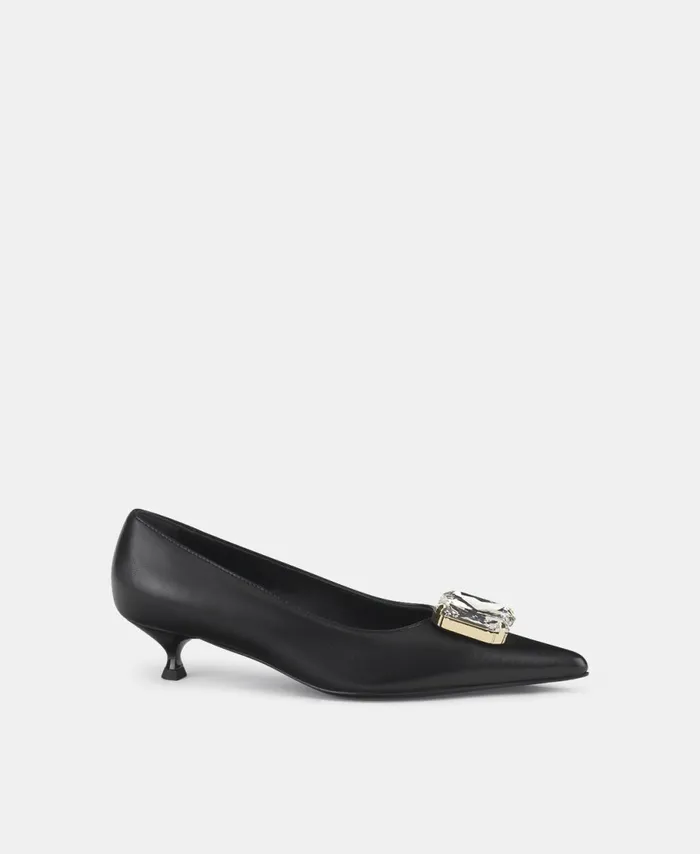 AGL Pump With Crystals Black Lenor Crystal Women Heels