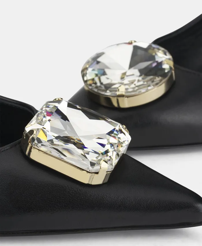 AGL Pump With Crystals Black Lenor Crystal Women Heels