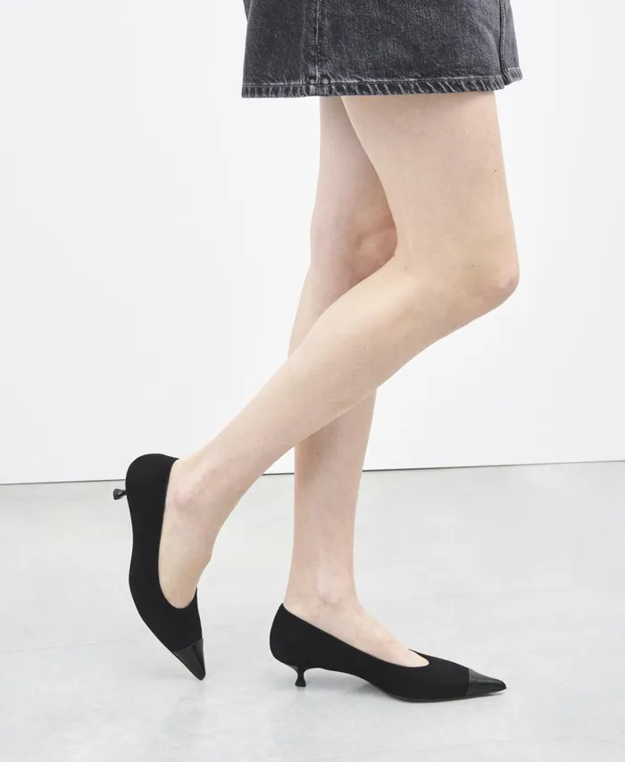 AGL Pump With Toe Cap Black Lenor Bicolor Women Heels