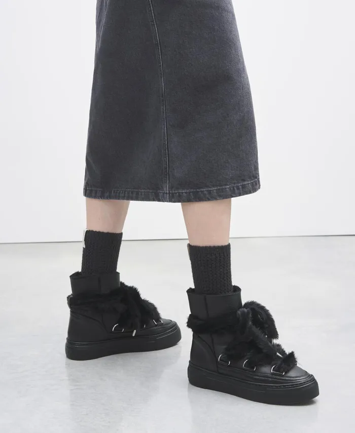 AGL Sneaker Boot With Fur Black Kate Women Sneakers